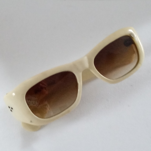 Rare Mod Vintage Off White Sunglasses NOS ITALY - Picture 3 of 5